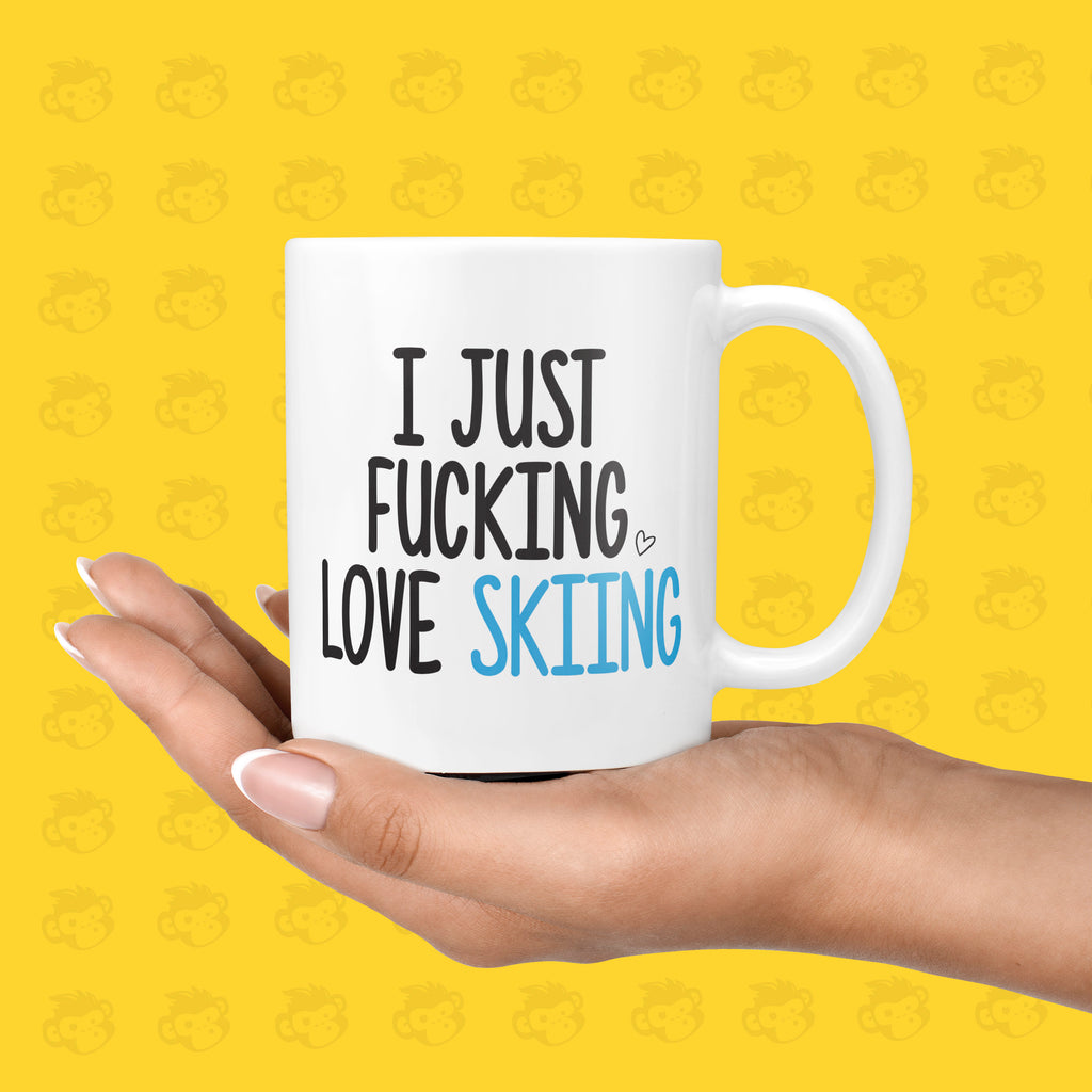 I Just Fucking Love Skiing Gift Mug - Funny & Rude Presents for Skier's, Birthday Gifts, Hobbies, Husband, Father's Day | TH-LOVE-SKI TeHe Gifts UK