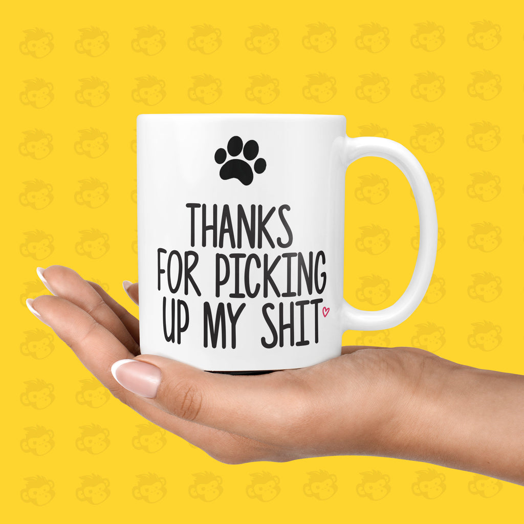 Thanks for Picking up my Shit Gift Mug - Funny Gifts from the Dog Birthday, Father's Day, Mother's Day | TH-THANKS-SHT TeHe Gifts UK