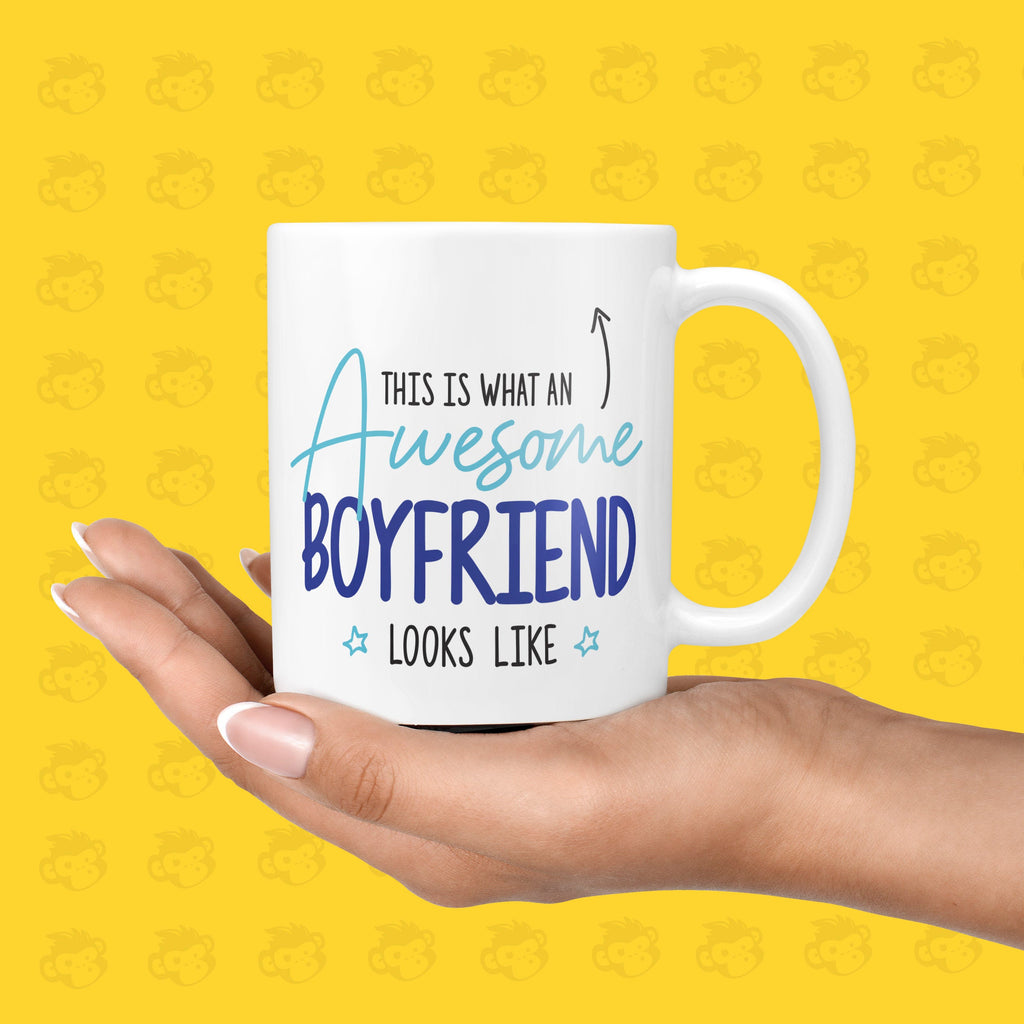 Funny & Awesome Anniversary Gift Mug for Boyfriends | Valentine's Presents for Him, Boyfriend Birthday Gifts - TH-AWE-LOOK-Boyf TeHe Gifts UK