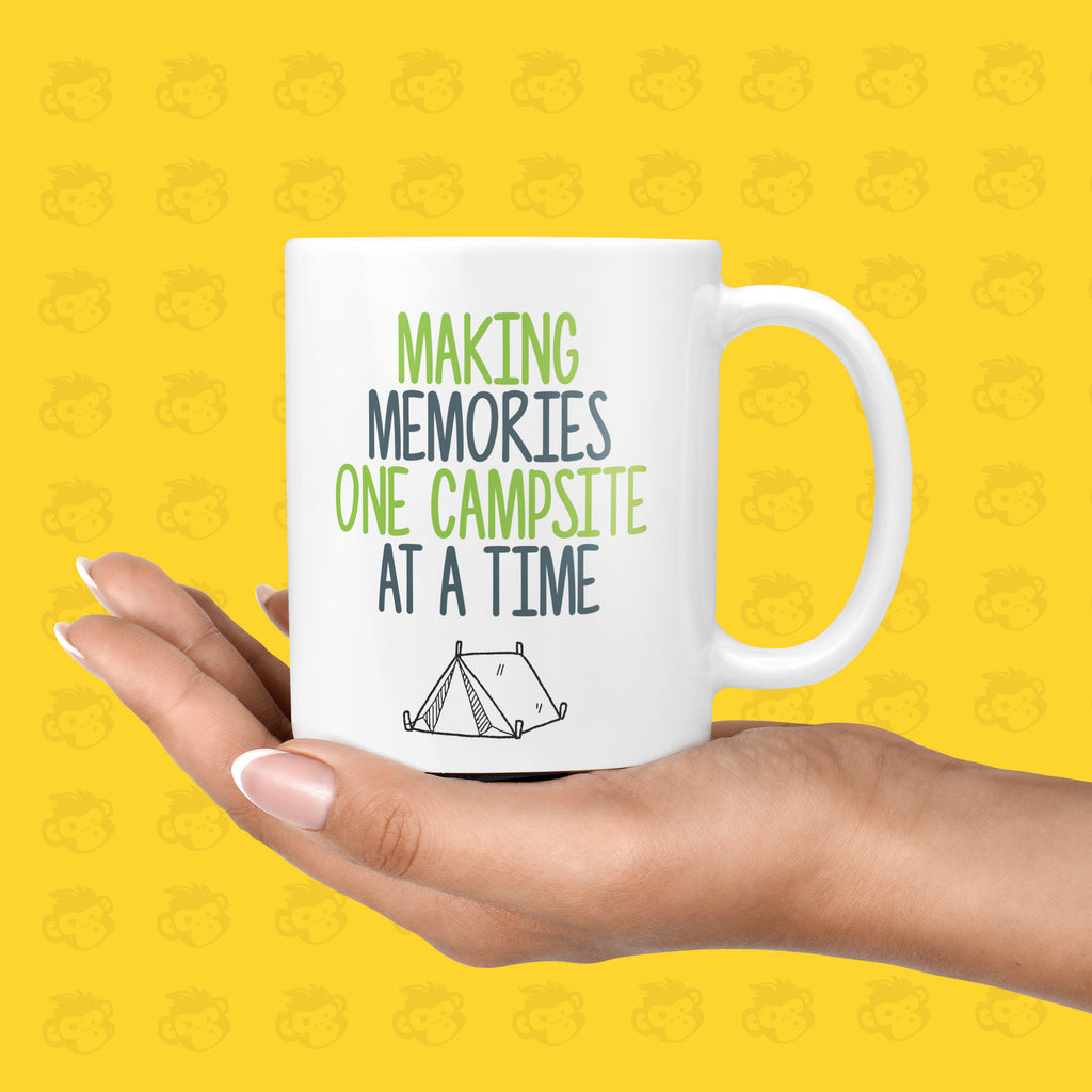 Making Memories One Campsite at a Time Gift Mug - Funny Presents for Campers, Birthday Gifts, Hobbies, Camping Gift Ideas | TH-MEMORIES-CAMP TeHe Gifts UK