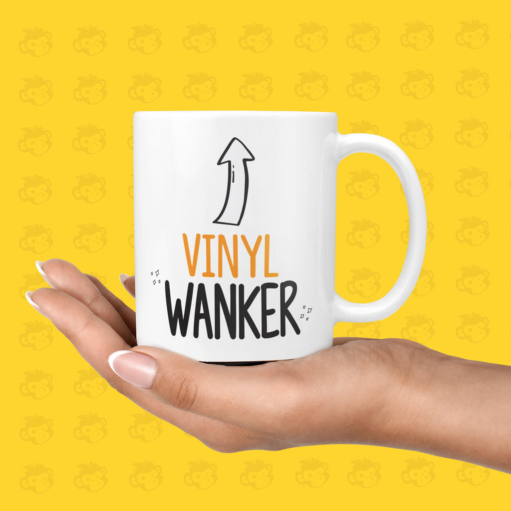 Funny & Rude Vinyl Wanker Gift - For Birthdays, Christmas, Mum, Dad Gift, Husband, Profanity, Secret Santa Mugs, Office Mug - TH-WNK-VIYNL TeHe Gifts UK