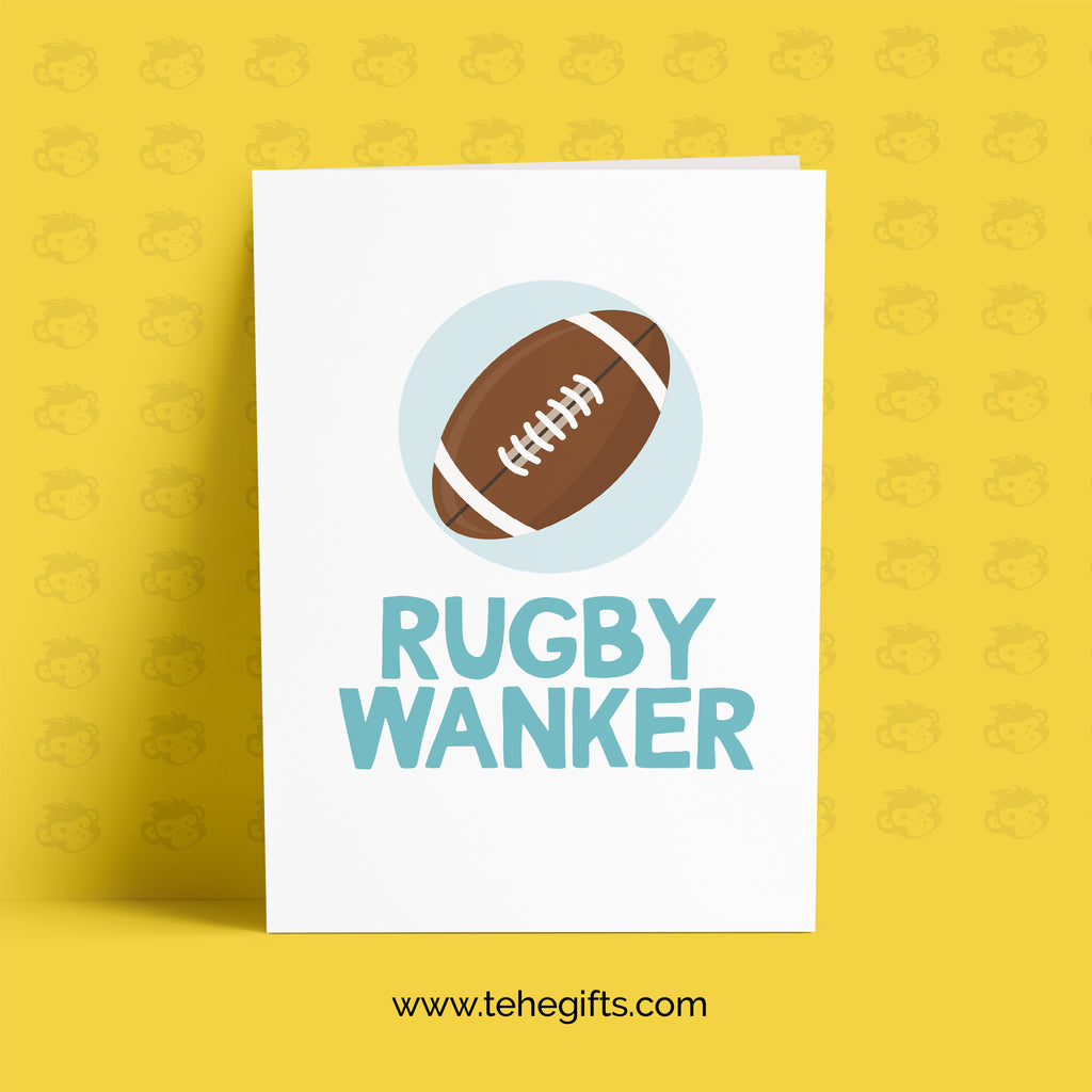 Rugby Wanker Greeting Card, Profanity Cards, Funny Birthday Card for Him, Friend, Dad, Brother, Rugby Presents, Sports Birthday Cards GG-030 TeHe Gifts UK