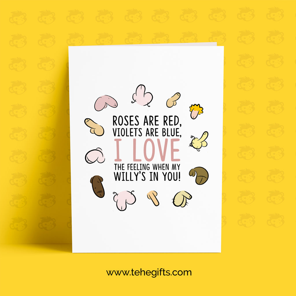Rude Love The Feeling Willy In You Funny Valentines Card